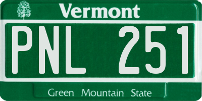 VT license plate PNL251
