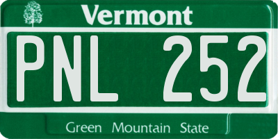 VT license plate PNL252
