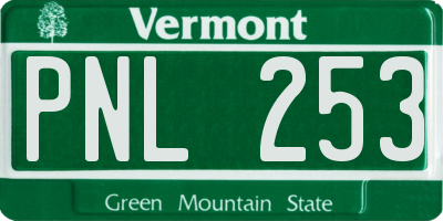 VT license plate PNL253