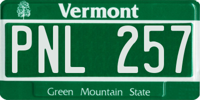 VT license plate PNL257
