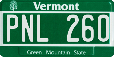 VT license plate PNL260