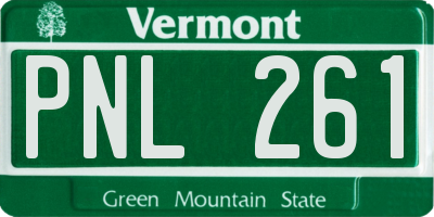 VT license plate PNL261
