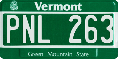 VT license plate PNL263