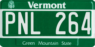 VT license plate PNL264