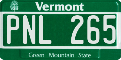VT license plate PNL265