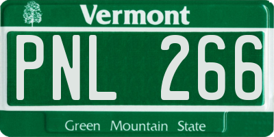 VT license plate PNL266