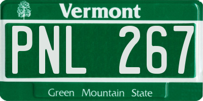 VT license plate PNL267