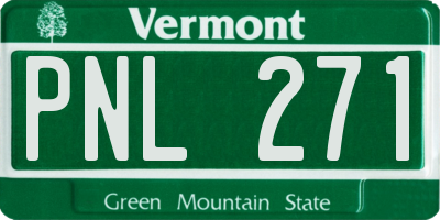 VT license plate PNL271