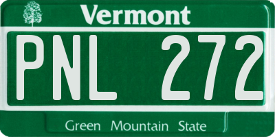 VT license plate PNL272