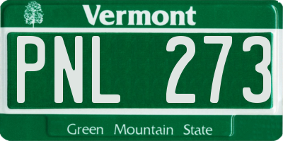 VT license plate PNL273