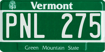 VT license plate PNL275