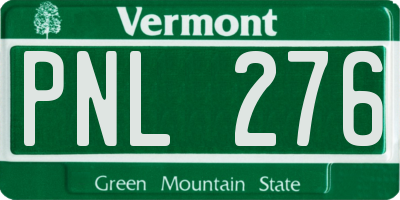 VT license plate PNL276