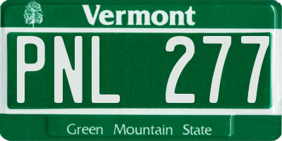 VT license plate PNL277