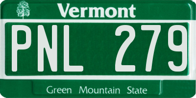 VT license plate PNL279