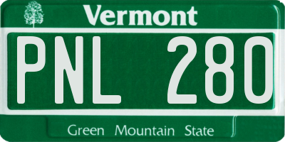 VT license plate PNL280