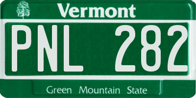 VT license plate PNL282