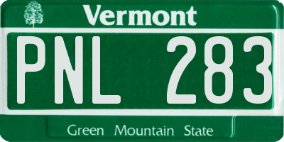 VT license plate PNL283