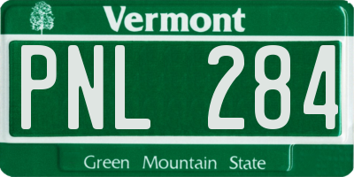 VT license plate PNL284
