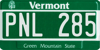 VT license plate PNL285