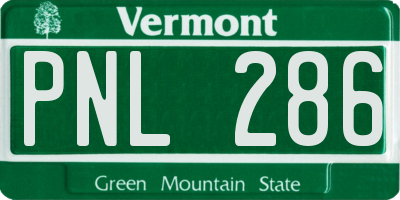 VT license plate PNL286