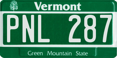 VT license plate PNL287