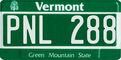 VT license plate PNL288