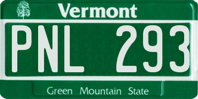 VT license plate PNL293