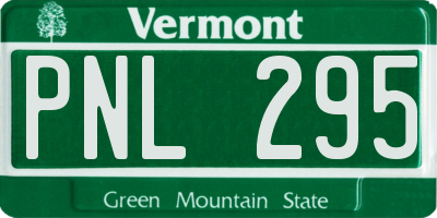 VT license plate PNL295