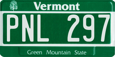 VT license plate PNL297