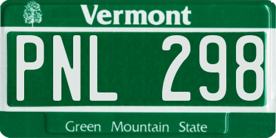 VT license plate PNL298