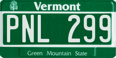 VT license plate PNL299