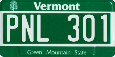 VT license plate PNL301