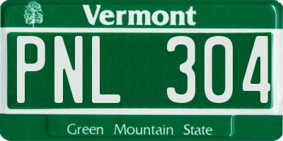 VT license plate PNL304