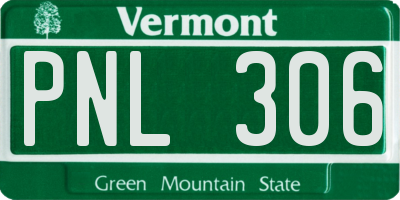 VT license plate PNL306