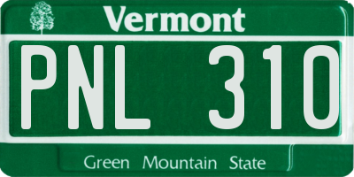 VT license plate PNL310