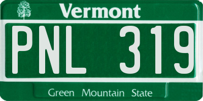 VT license plate PNL319