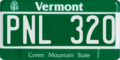 VT license plate PNL320