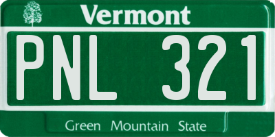 VT license plate PNL321
