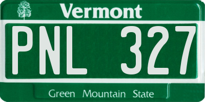 VT license plate PNL327