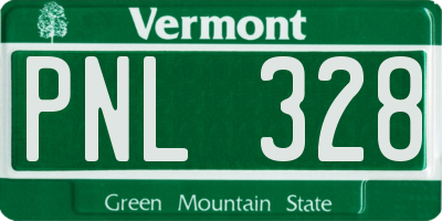 VT license plate PNL328