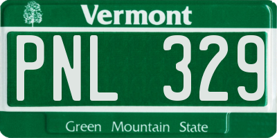 VT license plate PNL329