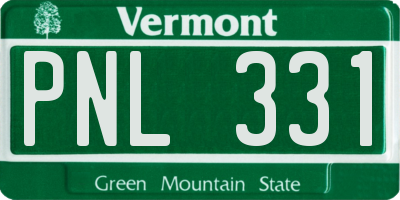 VT license plate PNL331