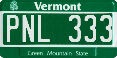 VT license plate PNL333