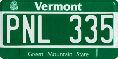VT license plate PNL335