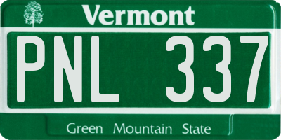 VT license plate PNL337