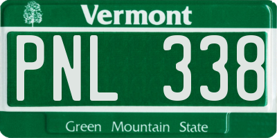VT license plate PNL338
