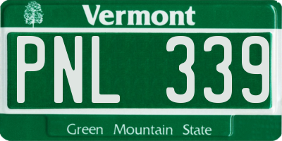 VT license plate PNL339