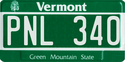 VT license plate PNL340
