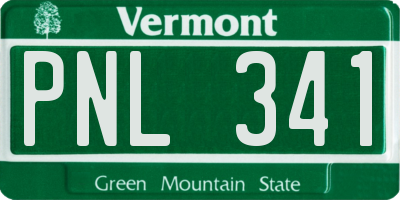 VT license plate PNL341