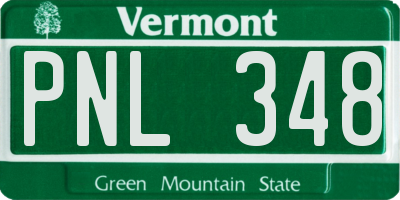 VT license plate PNL348